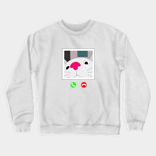 Cat making a video call. Crewneck Sweatshirt